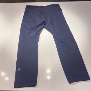 Navy Lulu Lemon Cropped Leggings - Size 2
